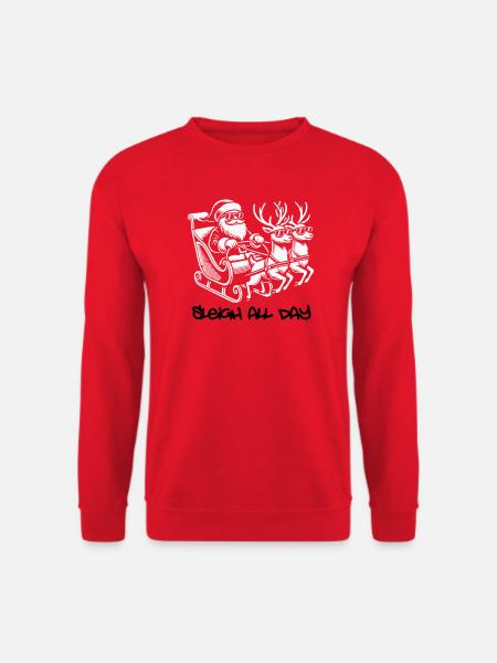 Cooler Santa – Sleigh All Day - Unisex Pullover - Rot