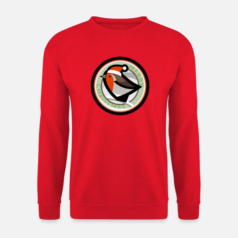 Robin de Noël - Sweat-shirt Unisexe - rouge