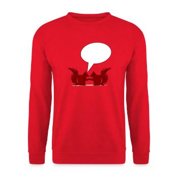 SELBST GESTALTEN Sprüche - Unisex Pullover - Rot - Vorne - Alina (178cm) & Michal (187cm)