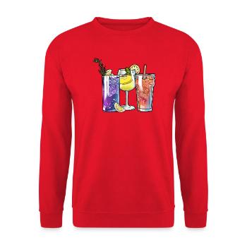Cocktails - Unisex Pullover - Rot - Vorne - Alina (178cm) & Michal (187cm)