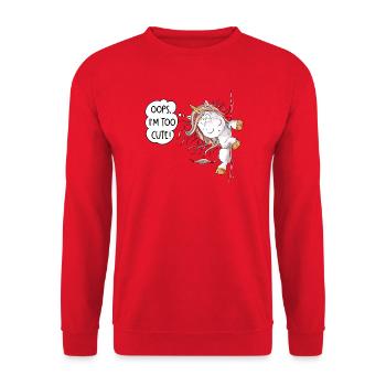 Trop mignon Rainbow Unicorn Fantasy - Sweat-shirt Unisexe - rouge - Devant - Alina (178cm) & Michal (187cm)