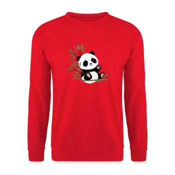 Panda - Unisex Pullover - Rot - Vorne - Alina (178cm) & Michal (187cm)