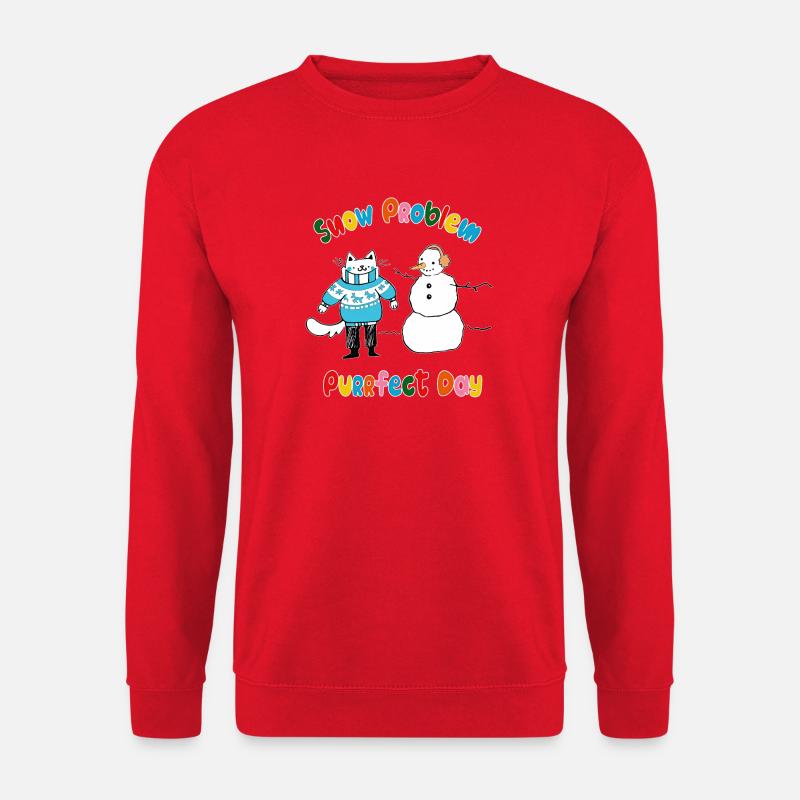 Snow problem Purrfect day - Unisex Sweatshirt - red