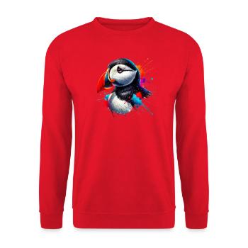 Puffin - Unisex Sweatshirt - red - Front - Alina (178cm) & Michal (187cm)