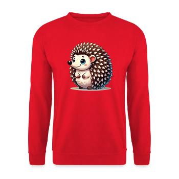 Hedgehog - Unisex Sweatshirt - red - Front - Alina (178cm) & Michal (187cm)