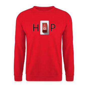HIP-HOP switch, turn on the hip-hop! - Unisex Sweatshirt - red - Front - Alina (178cm) & Michal (187cm)