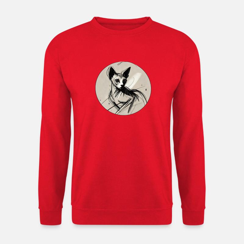 Sphynxporträt Kira - Unisex Pullover - Rot