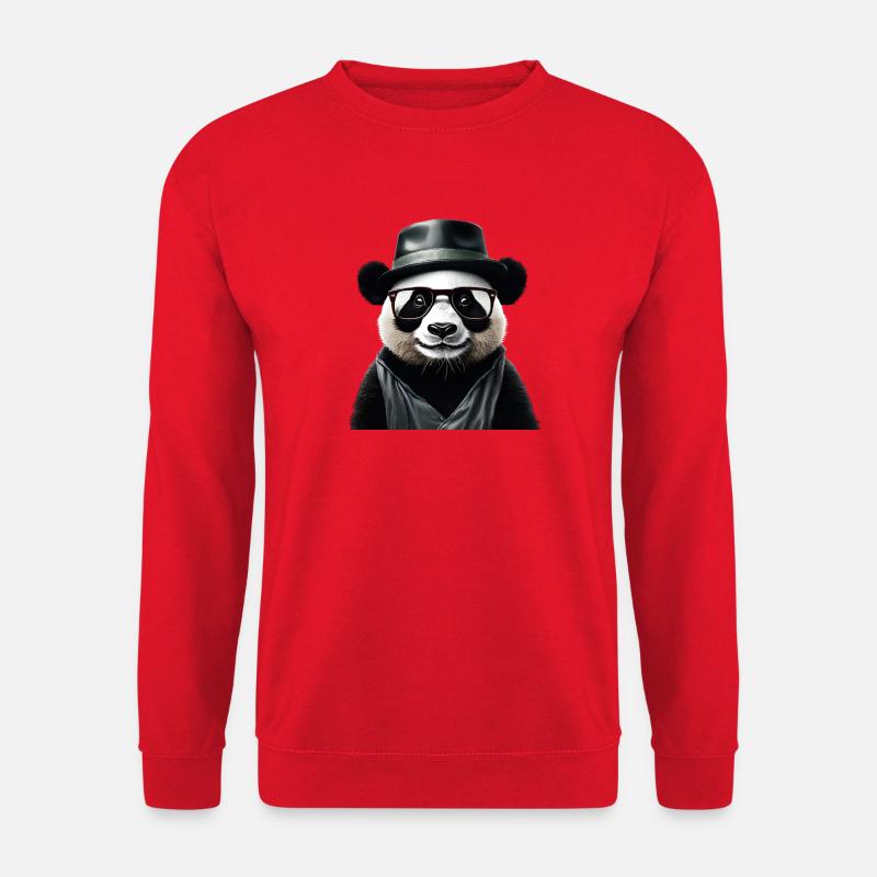 Stylischer Panda mit Zubehör - Unisex Pullover - Rot