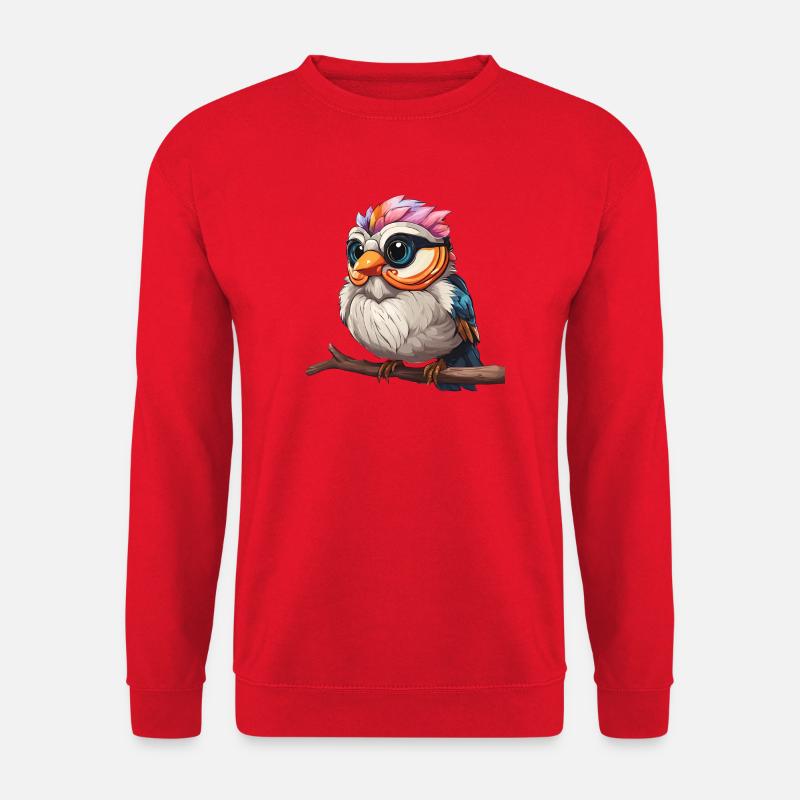Lebendiges Spektakel der bunten Eule - Unisex Pullover - Rot