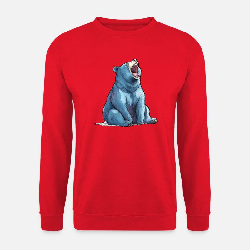 Wasserfarben Blau Bär - Unisex Pullover - Rot