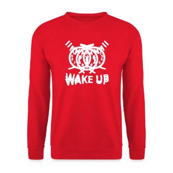 Wecker - Unisex Pullover - Rot - Vorne - Alina (178cm) & Michal (187cm)
