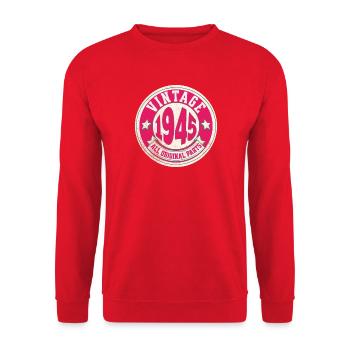 Design Vintage 1945 All Original Parts - Sweat-shirt Unisexe - rouge - Devant - Alina (178cm) & Michal (187cm)