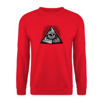 All sehendes Auge verschwörung illuminati geheim p - Unisex Pullover - Rot - Vorne - Alina (178cm) & Michal (187cm)