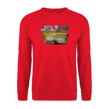 Un delta de rivière brûle de couleurs - Sweat-shirt Unisexe - rouge - Devant - Alina (178cm) & Michal (187cm)