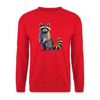Raccoon - Unisex Sweatshirt - red - Front - Alina (178cm) & Michal (187cm)