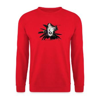 Ratte Tic Tac Toe Normal-Langweilig - Unisex Pullover - Rot - Vorne - Alina (178cm) & Michal (187cm)
