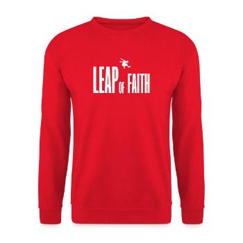 Shirt Leap of Faith weiß - Unisex Pullover - Rot - Vorne - Alina (178cm) & Michal (187cm)