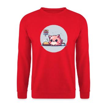 Pixel Pet - Retro Gaming - Unisex Pullover - Rot - Vorne - Alina (178cm) & Michal (187cm)