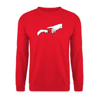 Dog Paw - Give Paw - Unisex Sweatshirt - red - Front - Alina (178cm) & Michal (187cm)