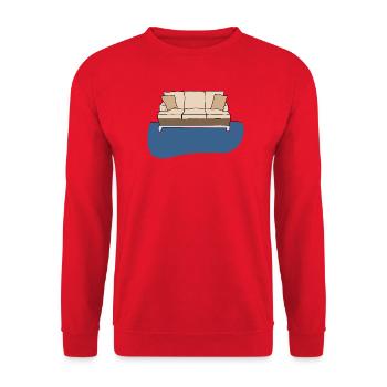 Sofa, colorful artwork - Unisex Sweatshirt - red - Front - Alina (178cm) & Michal (187cm)