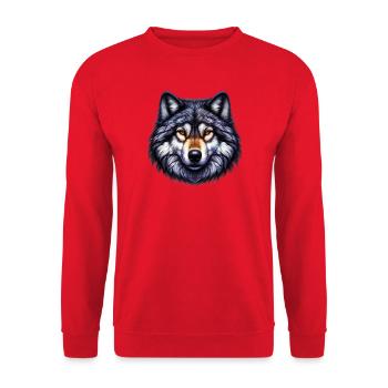 Wolf - Unisex Pullover - Rot - Vorne - Alina (178cm) & Michal (187cm)