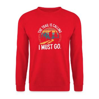Die Spur ruft und ich muss gehen - Unisex Pullover - Rot - Vorne - Alina (178cm) & Michal (187cm)