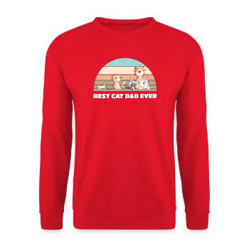 Meilleur chat papa chats papa papa vintage amoureux des chats - Sweat-shirt Unisexe - rouge - Devant - Alina (178cm) & Michal (187cm)