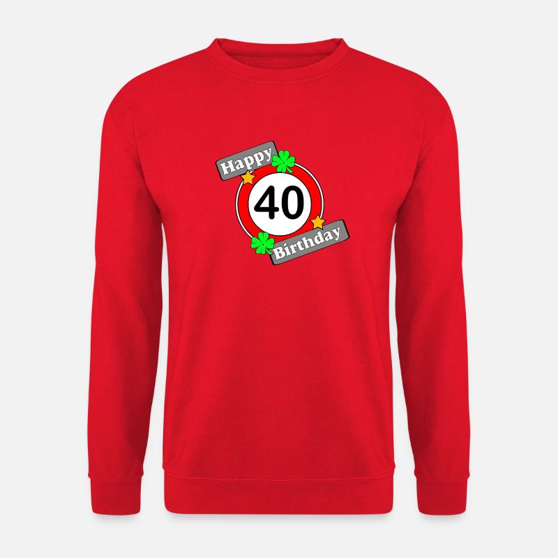 40. Geburtstag , Happy Birthday 40 (25) - Unisex Pullover - Rot