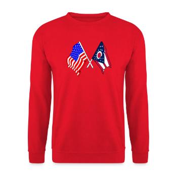USA and state of Ohio flag crossed - Unisex Sweatshirt - red - Front - Alina (178cm) & Michal (187cm)