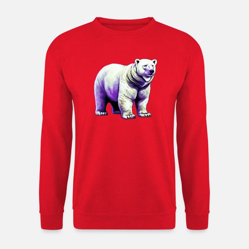 White polar bear - Unisex Sweatshirt - red