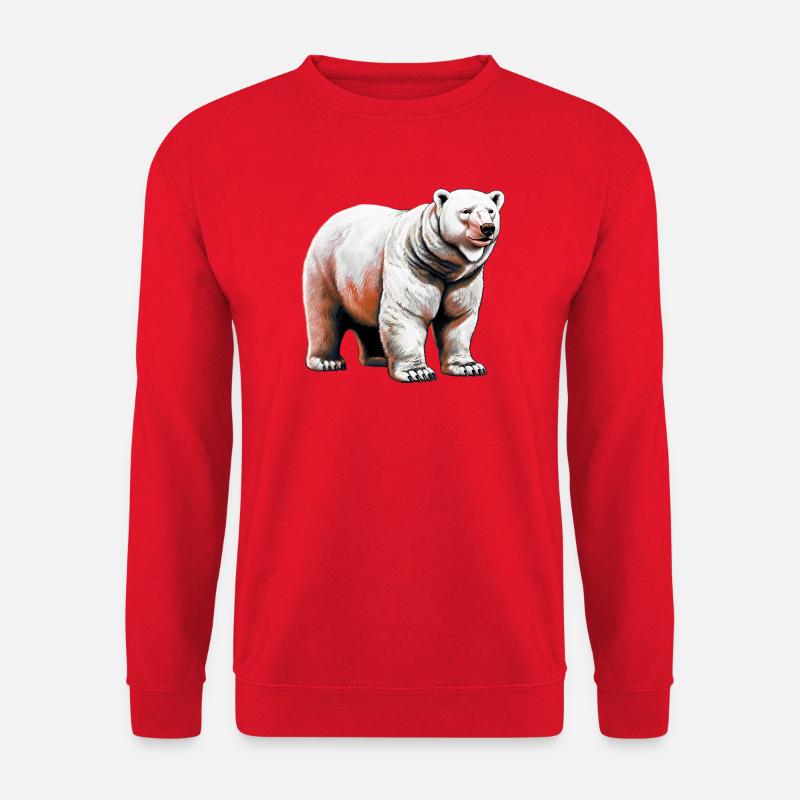 White polar bear - Unisex Sweatshirt - red