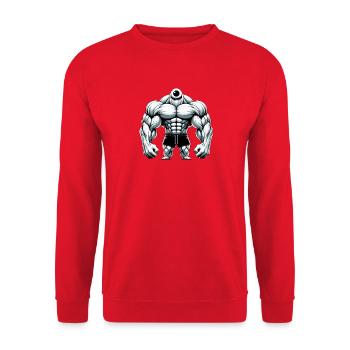 Einäugiger Muskelkoloss - Perfekt fürs Gym - Unisex Pullover - Rot - Vorne - Alina (178cm) & Michal (187cm)