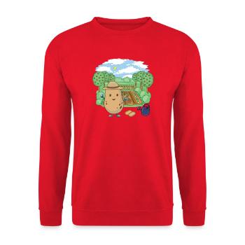 Potato Farmer Vegetable Garden Potatoes Farmer - Unisex Sweatshirt - red - Front - Alina (178cm) & Michal (187cm)
