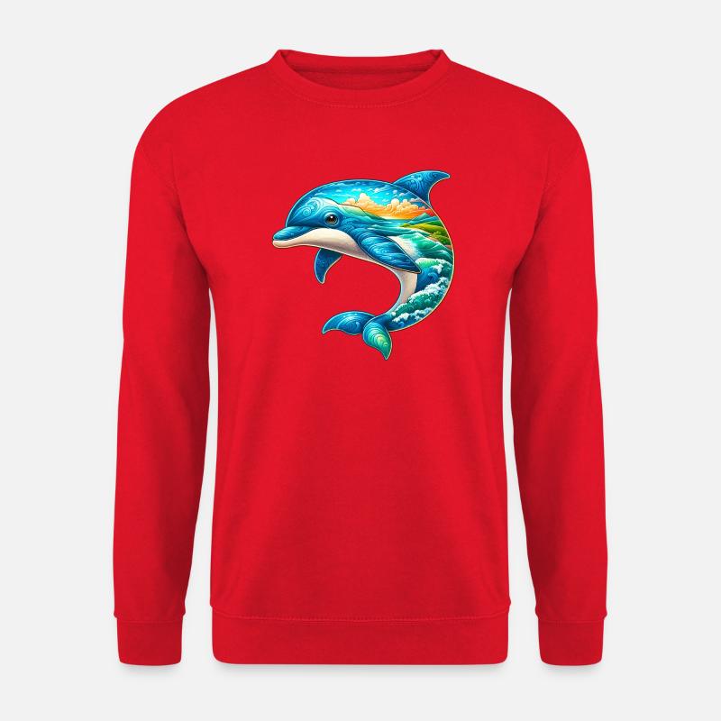 Dolphin - Unisex Sweatshirt - red