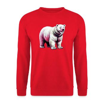 White polar bear - Unisex Sweatshirt - red - Front - Alina (178cm) & Michal (187cm)