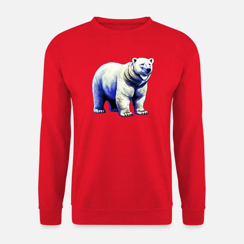 White polar bear - Unisex Sweatshirt - red