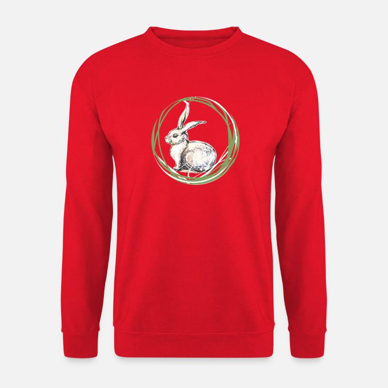 Hasenmotiv - Unisex Pullover - Rot