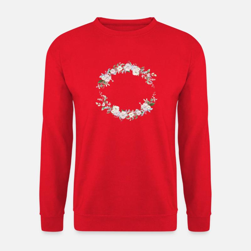 Spring Wreath - Personalizable - Unisex Sweatshirt - red