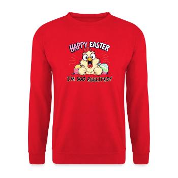 Joyeuses Pâques, je suis œuf - Sweat-shirt Unisexe - rouge - Devant - Alina (178cm) & Michal (187cm)