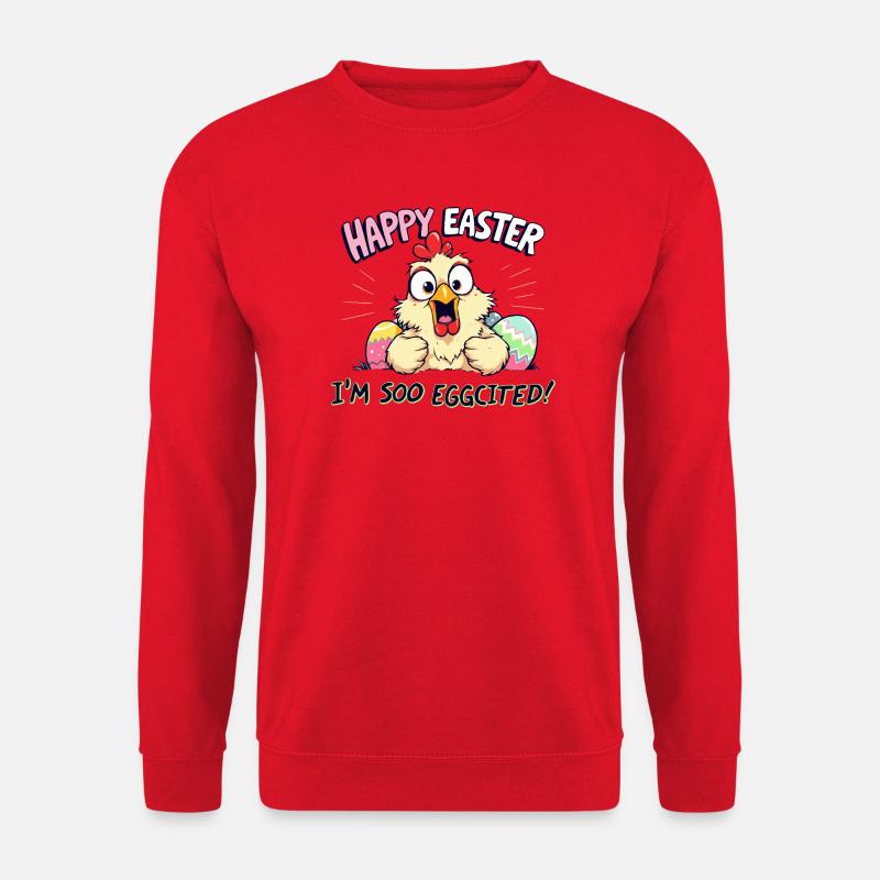 happy easter i am eggcited - Unisex Sweatshirt - red