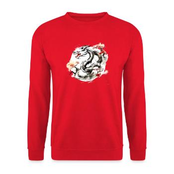 Signe du zodiaque chinois Dragon - Sweat-shirt Unisexe - rouge - Devant - Alina (178cm) & Michal (187cm)