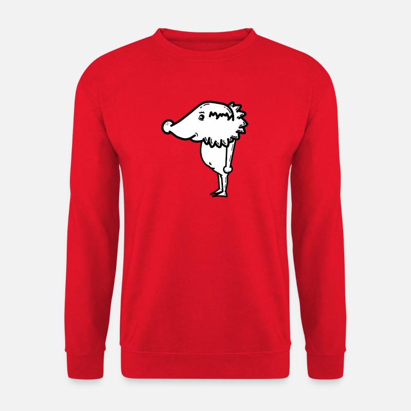 Humorvoller igel-Charakterentwurf - Unisex Pullover - Rot