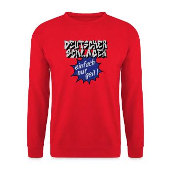 Schlager party, Schlager music, just awesome - Unisex Sweatshirt - red - Front - Alina (178cm) & Michal (187cm)