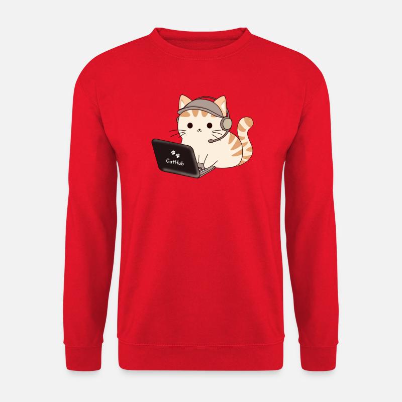 CatHub Katzenstreamer-Charme - Unisex Pullover - Rot