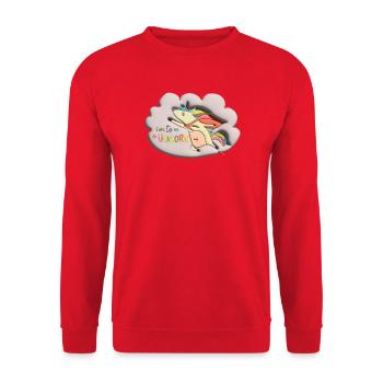 time to be an unicorn bubble 3d - Unisex Pullover - Rot - Vorne - Alina (178cm) & Michal (187cm)