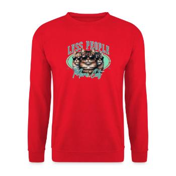 Moins de gens, plus de chats - Sweat-shirt Unisexe - rouge - Devant - Alina (178cm) & Michal (187cm)