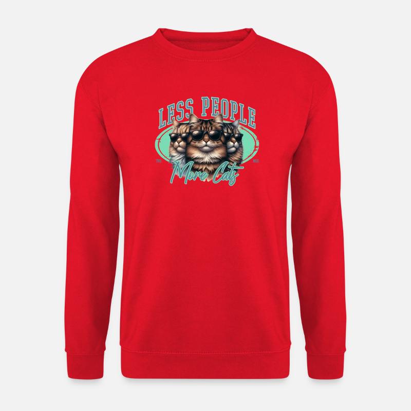 Less people more cats - Unisex Pullover - Rot