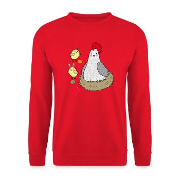 Poulet dans le nid Pâques - Sweat-shirt Unisexe - rouge - Devant - Alina (178cm) & Michal (187cm)