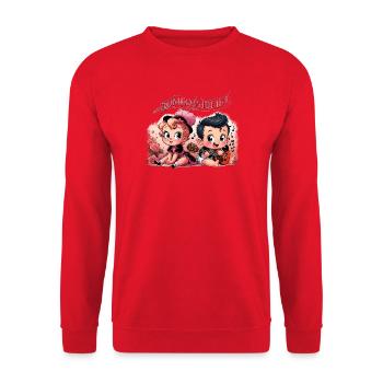 Romeo und Julia - Unisex Pullover - Rot - Vorne - Alina (178cm) & Michal (187cm)