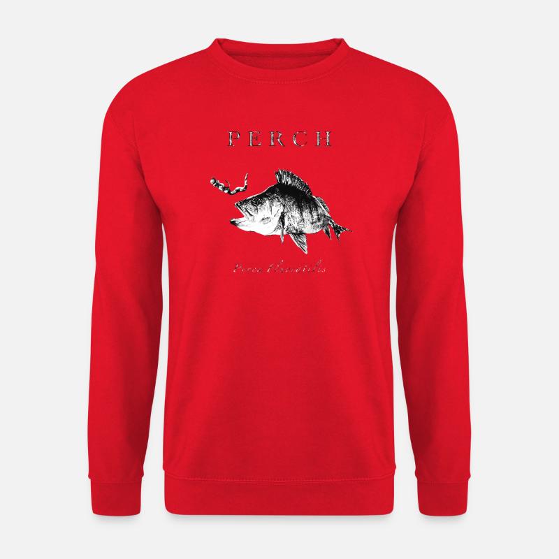 Barsch Angler - Kunstköder für Raubfisch - Unisex Pullover - Rot